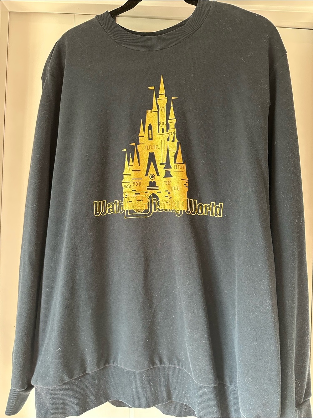 Walt Disney World Black Sweatshirt with Gold Castle Graphic
